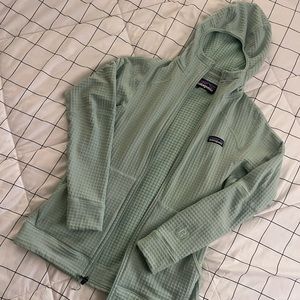 Patagonia mint zip up sweater